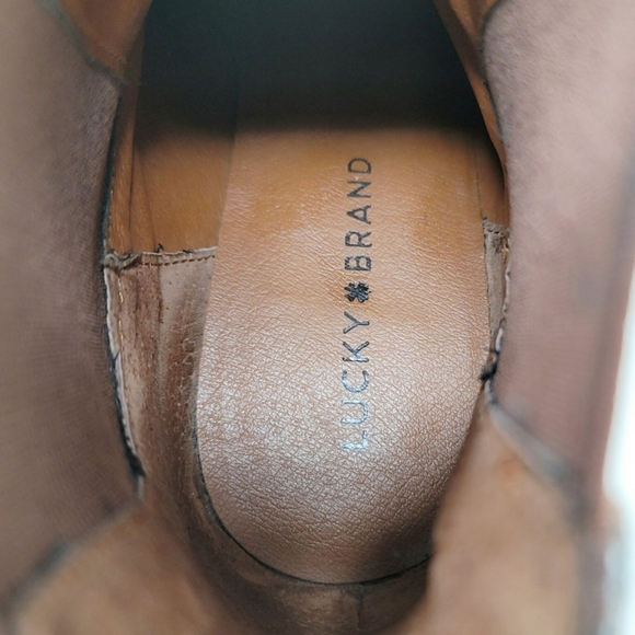 Lucky Brand Brown "Pallet" wedge ankle booties 9.5M - Picture 7 of 10